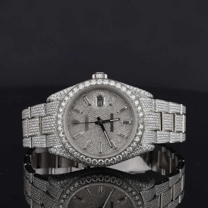Fully Iced Out Hip Hop Two-Tone Moissanite Watch – Luxury Bling Timepiece for Men, Ultimate Shine & Statement Style