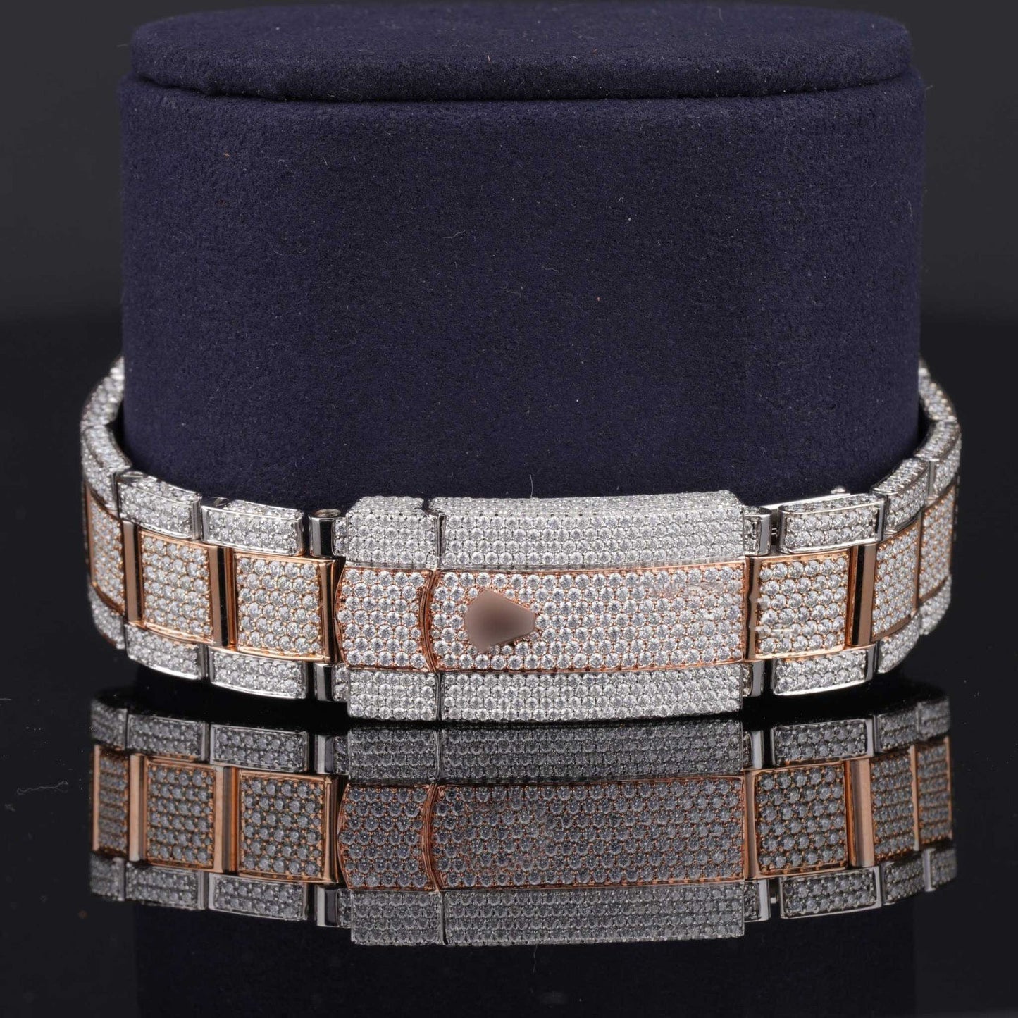 Fully Iced Out Hip Hop Two-Tone Moissanite Watch – Luxury Bling Timepiece for Men, Ultimate Shine & Statement Style