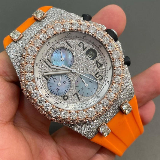 MW Luxury Round Dial VVS Moissanite Watch Iced Out Hip Hop Watch MW_AP1050