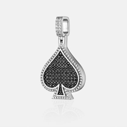 MW Classic VVS Moissanite 925 Sterling Silver Spade Shape Pendant Hip Hop MW_P1010