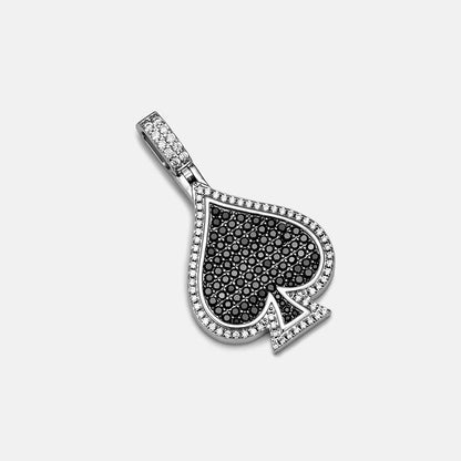 MW Classic VVS Moissanite 925 Sterling Silver Spade Shape Pendant Hip Hop MW_P1010