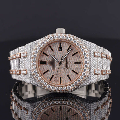 Classic Moissanite Diamond Iced-Out Bust Down Automatic Watch – Luxury Bling Timepiece for Ultimate Style & Shine