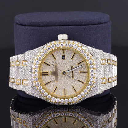 Elegant Iced-Out Moissanite Watch for Men – Sapphire Crystal Glass, Luxury Bling Timepiece with Ultimate Shine & Style