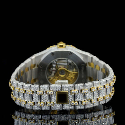 Luxury Moissanite Watch – Iced-Out, Arabic Numerals, Automatic Movement, Premium Bling Timepiece for Men