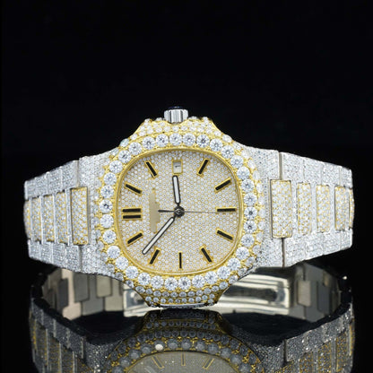 Amazing Men’s Moissanite Watch – Fully Iced-Out Luxury Bling Timepiece for Ultimate Style & Shine