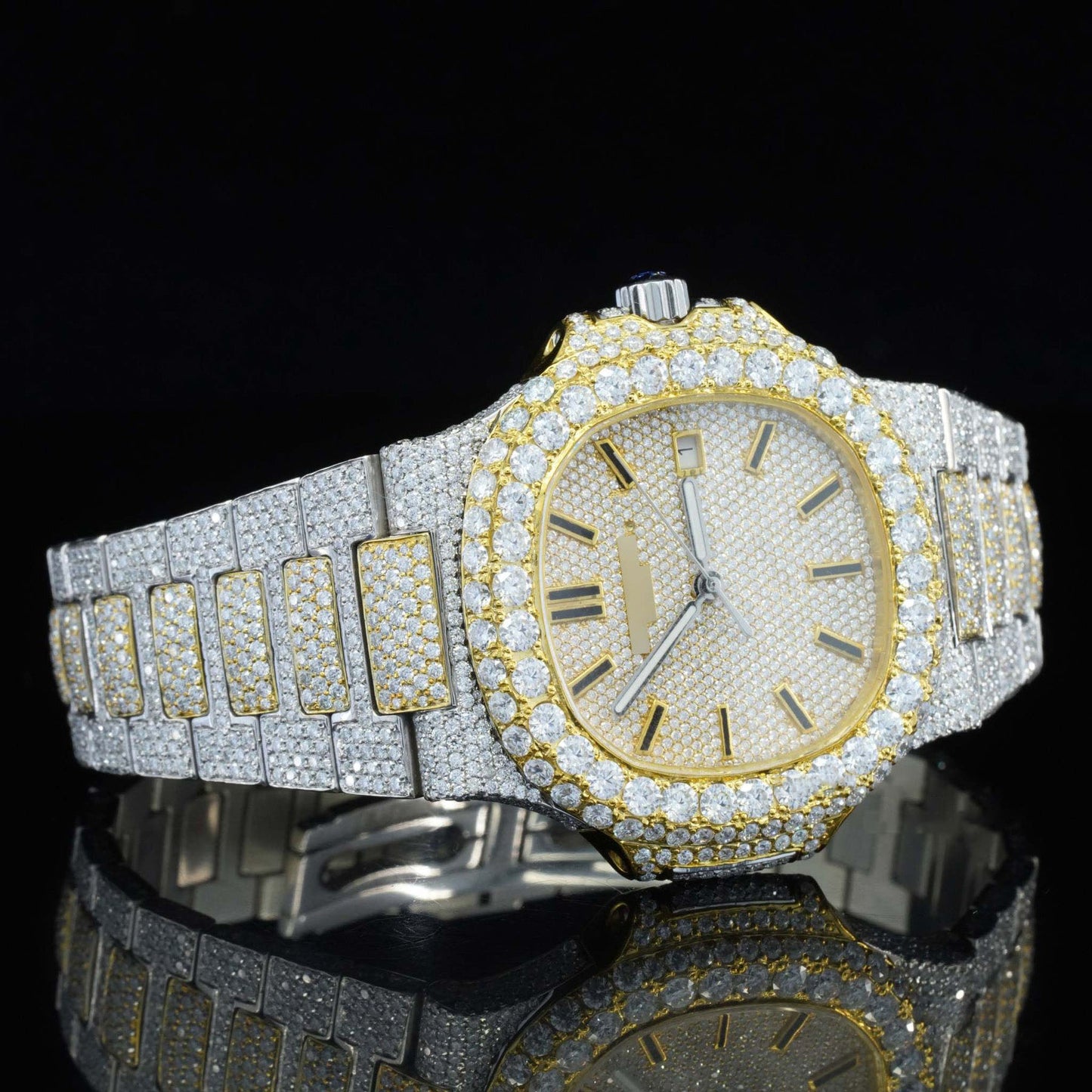 Amazing Men’s Moissanite Watch – Fully Iced-Out Luxury Bling Timepiece for Ultimate Style & Shine