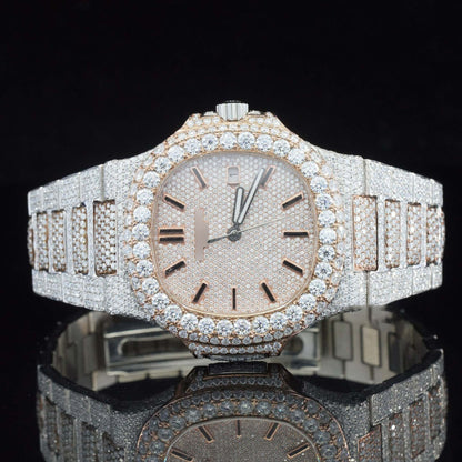 Amazing Men’s Moissanite Watch – Fully Iced-Out Luxury Bling Timepiece for Ultimate Style & Shine