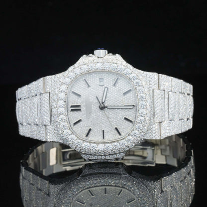 Amazing Men’s Moissanite Watch – Fully Iced-Out Luxury Bling Timepiece for Ultimate Style & Shine