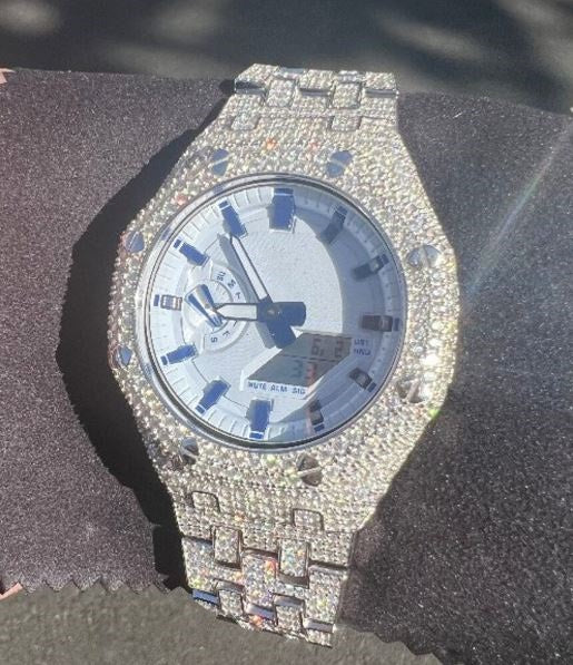 MW Unique Round Dial VVS Moissanite Stainless Steel Watch Iced Out Hip Hop Watch MW_AP1035