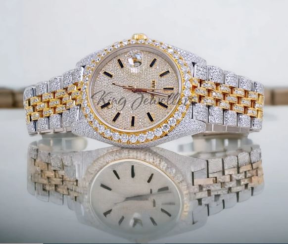 MW  Premium Roman  Dial  Iced Out VVS Moissanite Stainless Steel  Diamond Hip Hop Bust Down Watch  Studded Watch Automatic Movement Watch Fully Iced out Watch MW_R1027