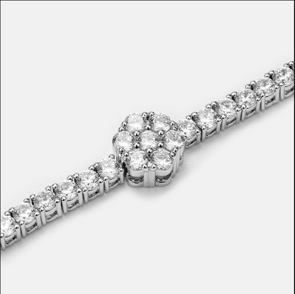 MW Luxury VVS Moissanite 925 Sterling Silver Cluster Hexagon Bracelet Hip Hop MW_CB1038