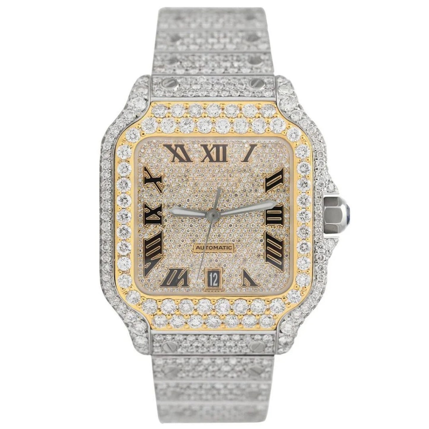 Automatic Roman Number Automatic Movement Moissanite Watch