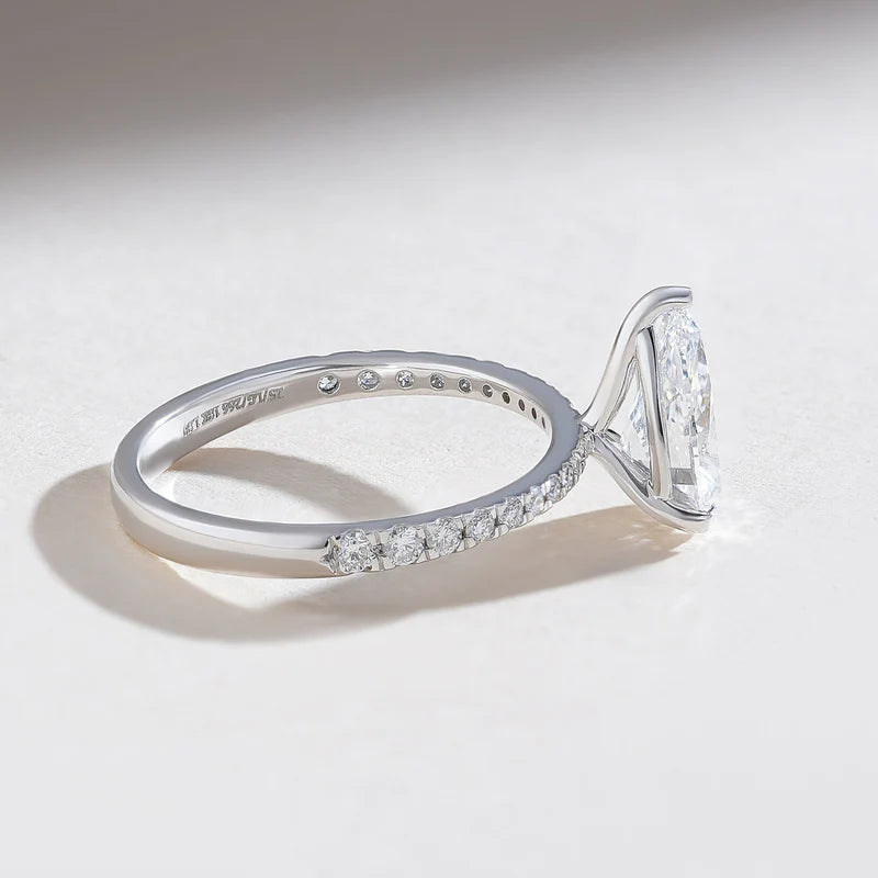 2 CT Heart Cut Moissanite Engagement Ring – Minimalist 925 Sterling Silver Ring | Romantic Promise, Proposal, or Anniversary Gift for Her