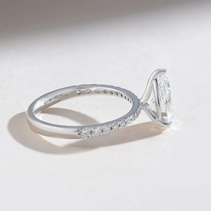 2 CT Heart Cut Moissanite Engagement Ring – Minimalist 925 Sterling Silver Ring | Romantic Promise, Proposal, or Anniversary Gift for Her