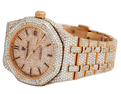 Classic Moissanite Diamond Iced Out Bust Down Automatic Watch