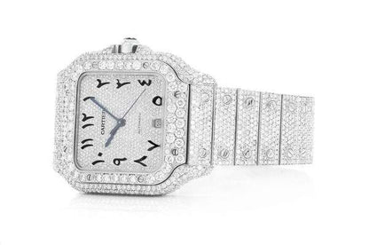 Arabian Number Iced Out Automatic Moissanite Diamond Watch