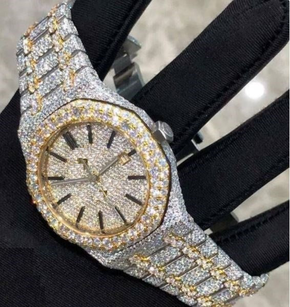 MW Beautiful Round Dial VVS Moissanite Premium Watch Iced Out Hip Hop Watch MW_AP1013