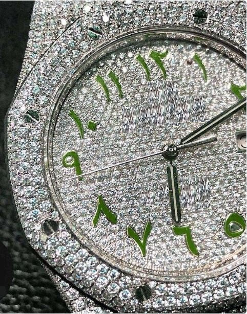 MW Gorgeous Arabic Dial VVS Moissanite Iced Out Hip Hop Stainless Round Watch MW_AP1012