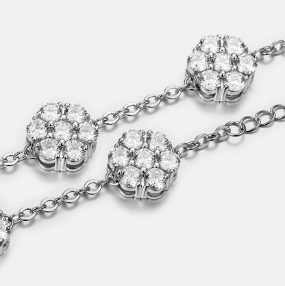 MW Lavish Cluster Hexagon Adjustable Bracelet VVS Moissanite 925 Sterling Silver Hip Hop MW_CB1029