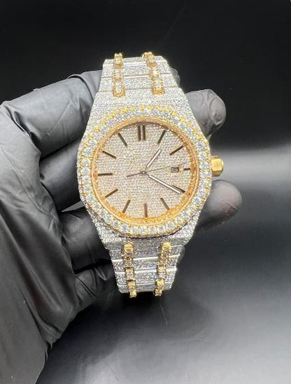 MW Luxury Round Dial VVS Moissanite Iced Out Hip Hop Stainless Steel Watch MW_AP1010