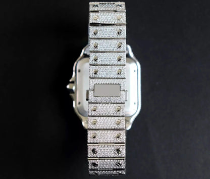 Fully Iced Out Automatic Classic Moissanite Diamond Watch Buss Down Watch in Stainless Steel