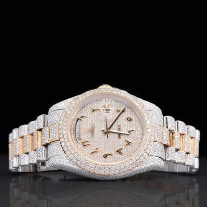 Fully Moissanite Watch – Arabic Numerals, Iced-Out Automatic Luxury Timepiece for Men with Ultimate Shine