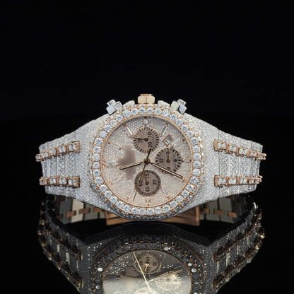 Fabulous Fully Iced-Out Moissanite Diamond Watch – Fully Automatic Chronograph Luxury Timepiece for Men