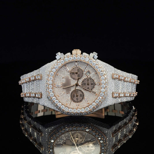 Fabulous Fully Iced-Out Moissanite Diamond Watch – Fully Automatic Chronograph Luxury Timepiece for Men