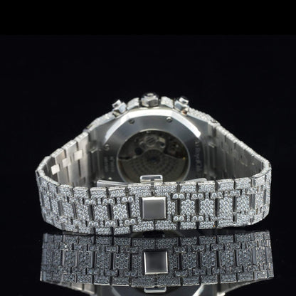 Iced-Out Automatic Moissanite Diamond Wristwatch for Men – Luxury Bling Timepiece with Ultimate Shine & Style