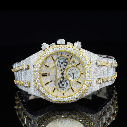 Luxury Iced-Out Bust Down Moissanite Diamond Automatic Watch – High-End Bling Timepiece for Ultimate Style & Shine