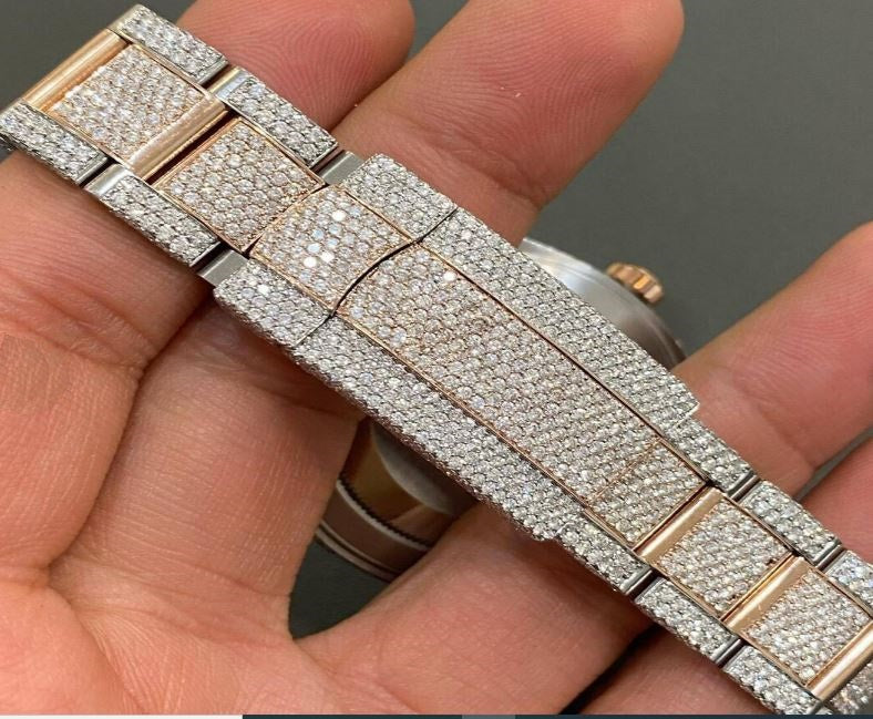 MW  Premium Roman Arabic Dial  Iced Out VVS Moissanite Stainless Steel  Diamond Hip Hop Bust Down Watch  Studded Watch Automatic Movement Watch Fully Iced out Watch MW_R1026