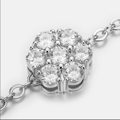 MW Lavish Cluster Hexagon Adjustable Bracelet VVS Moissanite 925 Sterling Silver Hip Hop MW_CB1029