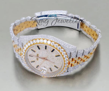 MW  Premium Roman  Dial  Iced Out VVS Moissanite Stainless Steel  Diamond Hip Hop Bust Down Watch  Studded Watch Automatic Movement Watch Fully Iced out Watch MW_R1027