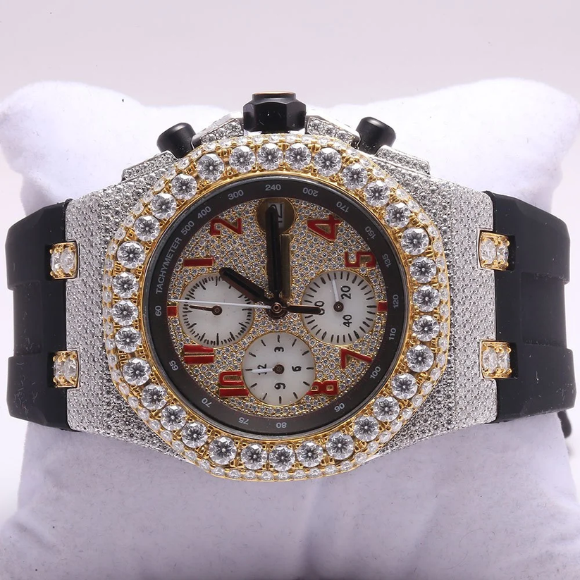 MW Lavish Shinny Round Dial VVS Moissanite Watch Iced Out Hip Hop Watch MW_AP1014