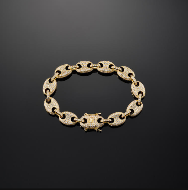 MW Lavish Shinny  10MM G-Link in Yellow Gold Round Shape Bracelet Hip Hop MW_CB1031