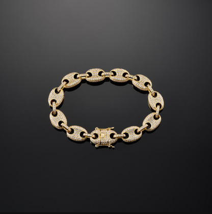 MW Lavish Shinny  10MM G-Link in Yellow Gold Round Shape Bracelet Hip Hop MW_CB1031