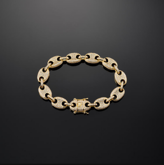 MW Lavish Shinny  10MM G-Link in Yellow Gold Round Shape Bracelet Hip Hop MW_CB1031