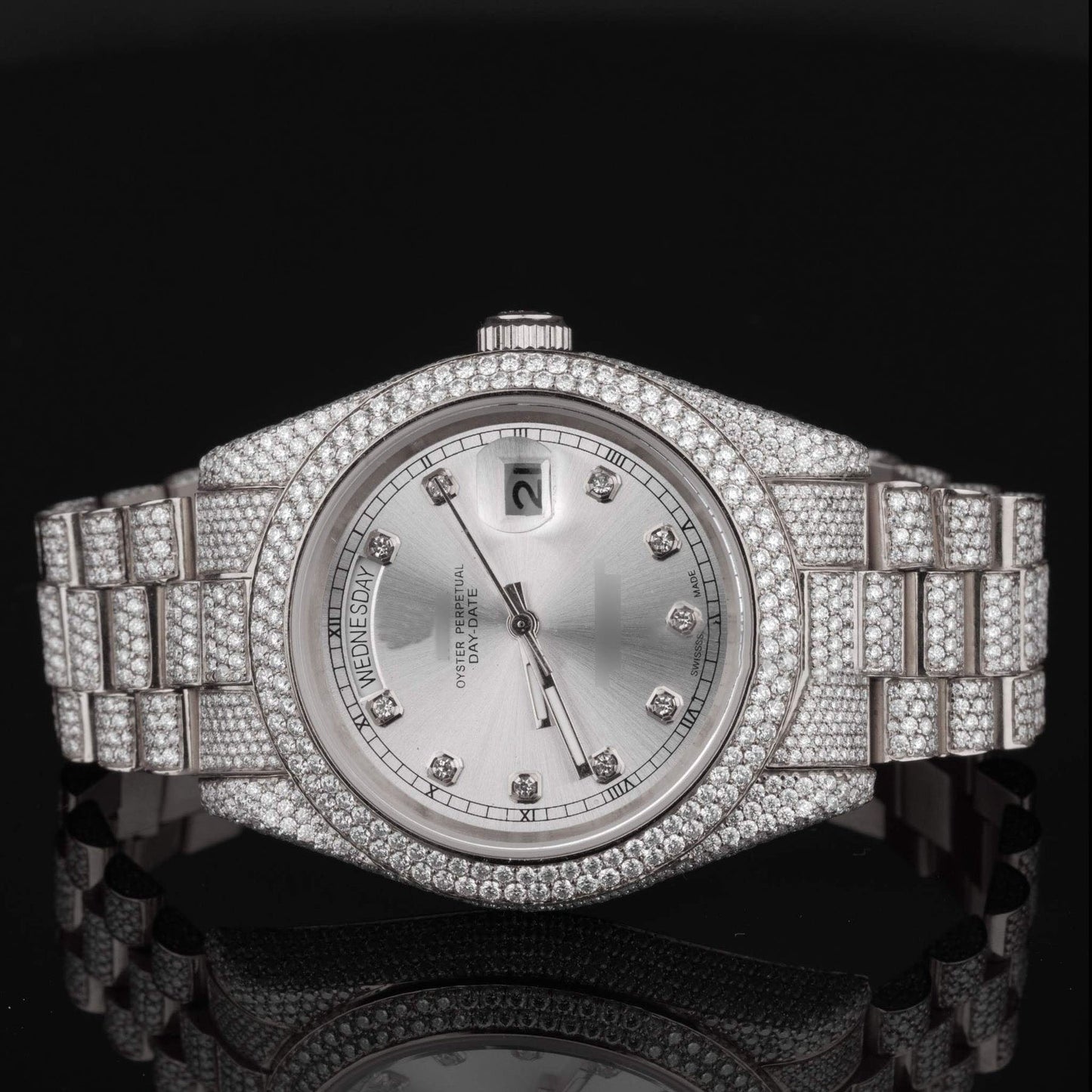 Classic Iced-Out Moissanite Diamond Watch – Automatic Luxury Timepiece with Timeless Elegance