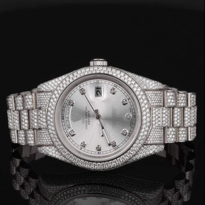 Classic Iced-Out Moissanite Diamond Watch – Automatic Luxury Timepiece with Timeless Elegance