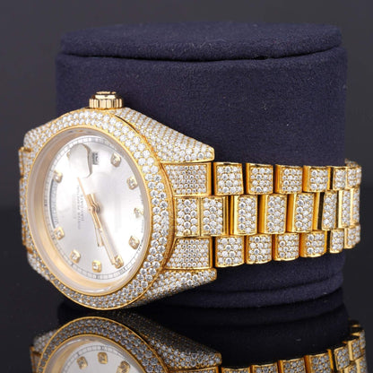 Classic Iced-Out Moissanite Diamond Watch – Automatic Luxury Timepiece with Timeless Elegance