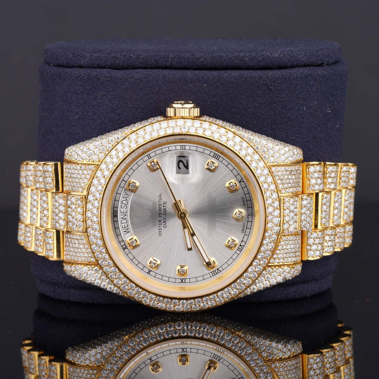 Classic Iced-Out Moissanite Diamond Watch – Automatic Luxury Timepiece with Timeless Elegance
