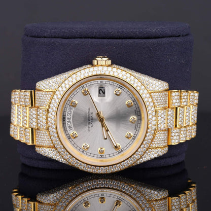 Classic Iced-Out Moissanite Diamond Watch – Automatic Luxury Timepiece with Timeless Elegance