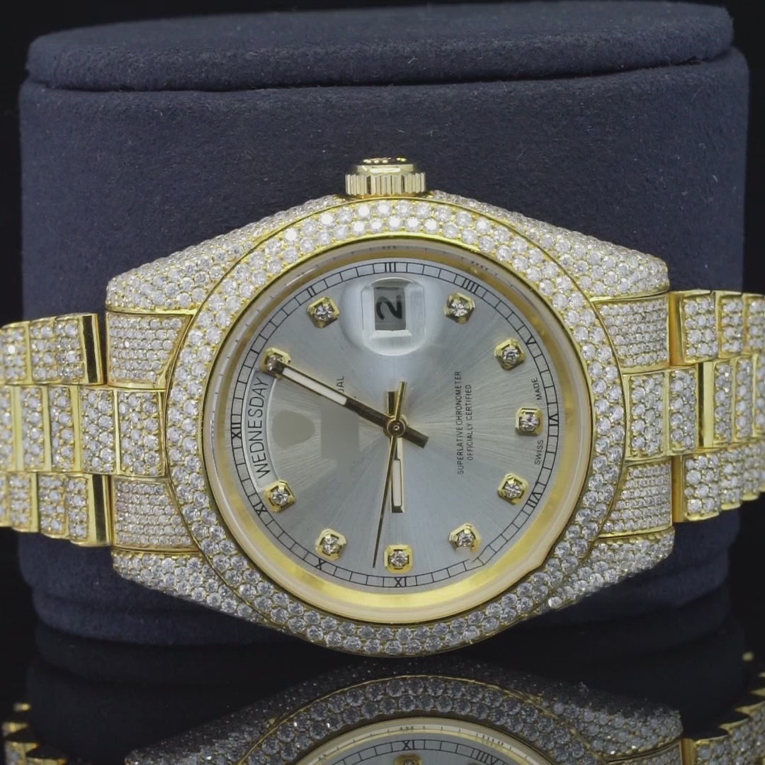 Classic Iced-Out Moissanite Diamond Watch – Automatic Luxury Timepiece with Timeless Elegance