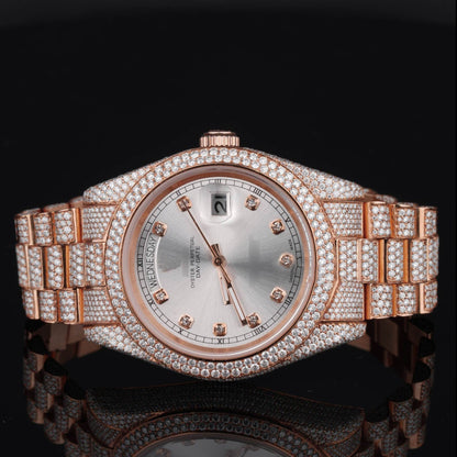 Classic Iced-Out Moissanite Diamond Watch – Automatic Luxury Timepiece with Timeless Elegance