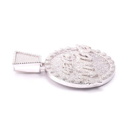 “4EVR YVNGG” Custom Moissanite Circle Pendant – Iced Out Diamond-Look Personalized Hip Hop Necklace Jewelry