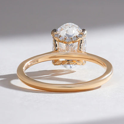 Elongated Oval Cut Moissanite Engagement Ring – Elegant Solitaire Promise Ring in 925 Sterling Silver