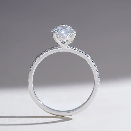 2 CT Heart Cut Moissanite Engagement Ring – Minimalist 925 Sterling Silver Ring | Romantic Promise, Proposal, or Anniversary Gift for Her