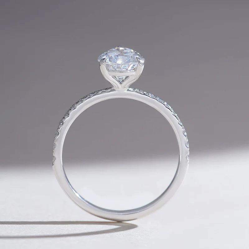 2 CT Heart Cut Moissanite Engagement Ring – Minimalist 925 Sterling Silver Ring | Romantic Promise, Proposal, or Anniversary Gift for Her