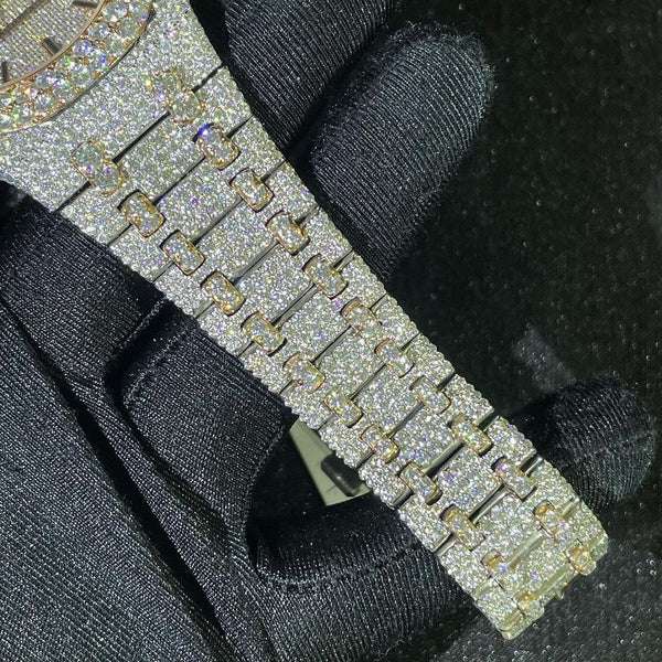 Classic Moissanite Diamond Iced Out Bust Down Automatic Watch