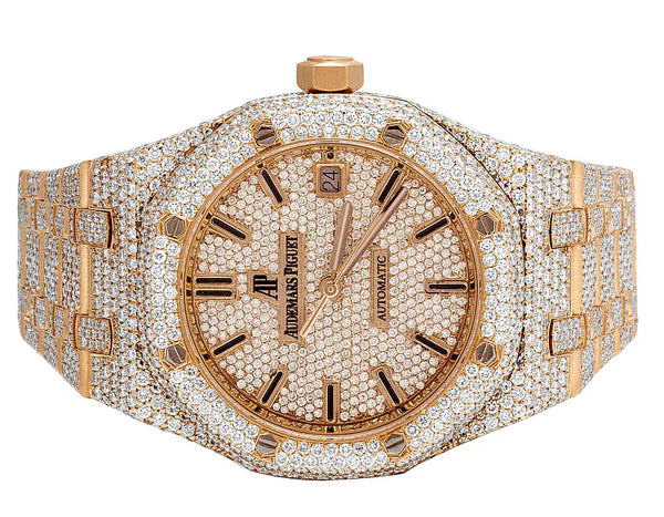 Classic Moissanite Diamond Iced Out Bust Down Automatic Watch